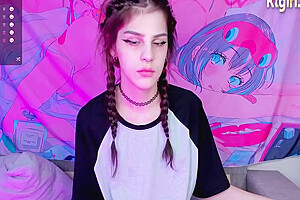 Slim teen 18+ Russian Trans Chick Masturbates On Webcam