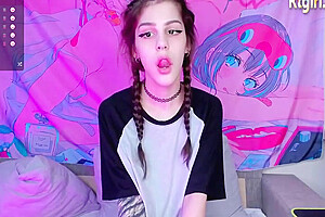 Slim teen 18+ Russian Trans Chick Masturbates On Webcam