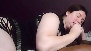 Slobbing On A Hard Black Cock