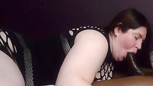 Slobbing On A Hard Black Cock