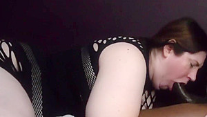 Slobbing On A Hard Black Cock
