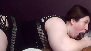 Slobbing On A Hard Black Cock