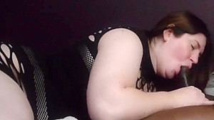 Slobbing On A Hard Black Cock