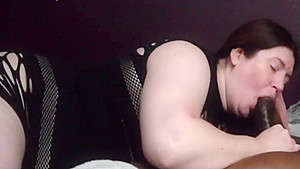 Slobbing On A Hard Black Cock