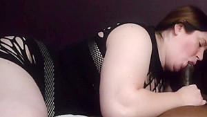 Slobbing On A Hard Black Cock