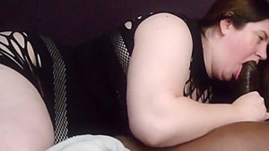 Slobbing On A Hard Black Cock