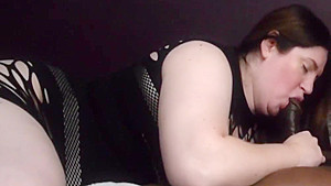 Slobbing On A Hard Black Cock