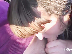Sloppy Blowjob And Cum Swallow In The Car 10 Min