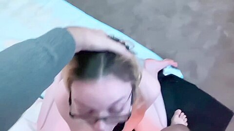 Sloppy Messy Blowjob That Ends In A Facial Cumshot Over Glasses