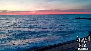 Slut Sucked Strangers Big Dick At Sunset By The Sea And Swallowed Cum - Treason On Outdoor - Lana Red
