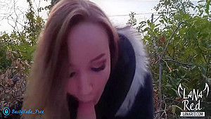 Slut Sucked Strangers Big Dick At Sunset By The Sea And Swallowed Cum - Treason On Outdoor - Lana Red