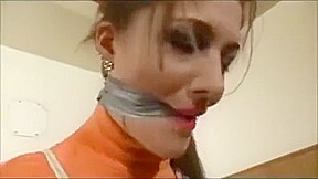 Slut Tape Gagged and Tied Tight