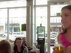 Small tits spinner banged in public