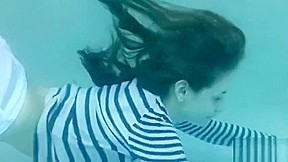 Smiley and Olivia wetlook in pool