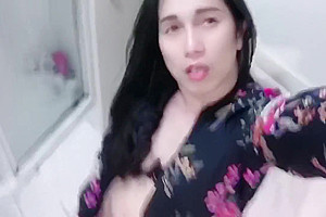 Solo Trans Anairb Pee And Masturbate And Cum In The Hotel Toilet