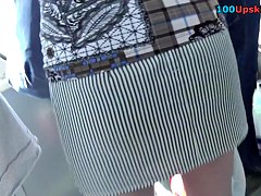 Some upskirt goodies of the girl in a tight skirt