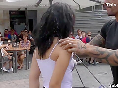 Spanish Whore Bound Paraded In Public With Pamela Sanchez
