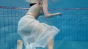 Special Czech teen 18+ hairy pussy in the pool