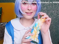 Spooky Boogie And Rei Ayanami - Got A Big Dildo As A Christmas Gift - Cosplay Evangelion Anal