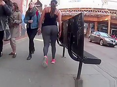 Sporty chick big cameltoe and ass