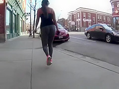 Sporty chick big cameltoe and ass