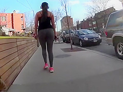 Sporty chick big cameltoe and ass