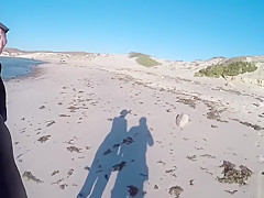 Spunky Girl Sucks Dick for Cum on a Public Beach in Mexico