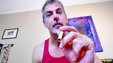 Step daddy Richard Lennox smokes while taunting his stepson