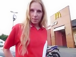 Step daddy picks her up from work and then they go and fuck !