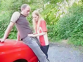 Step daddy picks her up from work and then they go and fuck !