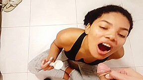 Stepdaughter Drinking Her Protein Post Workout With Piss Straight In Her Mouth