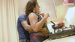 Stepmom Fucked By Her Stepson In Kitchen-- Stepmom Satisfy Her Stepson By Giving Him