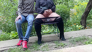 Stepmom Gives Gift To Her Stepson After Powerful Outdoor Squirting