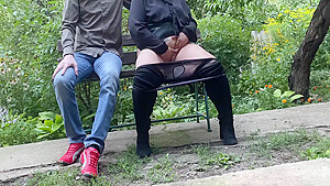Stepmom Gives Gift To Her Stepson After Powerful Outdoor Squirting