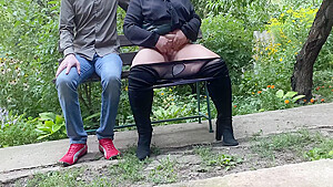 Stepmom Gives Gift To Her Stepson After Powerful Outdoor Squirting