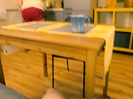 Stepmom Noticed Her Stepson Jerking Off Under The Table And Decided To Help