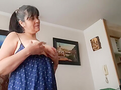 Stepson Asks Stepmom To See Her Pussy And Tits To Give Himself A Handjob