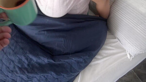 Stepson Visits Stepmom In Her Bed To Bring Her Coffee And Touches Her