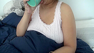 Stepson Visits Stepmom In Her Bed To Bring Her Coffee And Touches Her