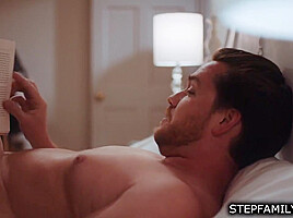 Stepson fucking his big tits stepmom while stepdad is out