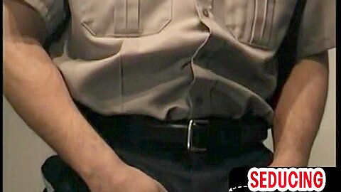 Str8 police stud seduced by BJ gaydaddy at home 4 oral sex
