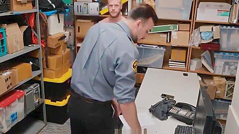 Straight Jock Caught Shoplifting Fucked By Gay Security Officer