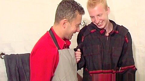 Straight fireboy fucked by older in bathroom - StraightFuckingBoy