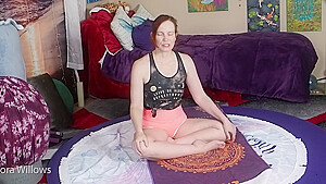 Stretching In Sexy Peach Shorts Gotta Love That Cameltoe And Fat Booty