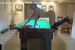Striptease at the billiard table - Hot brazilian striper hot ass