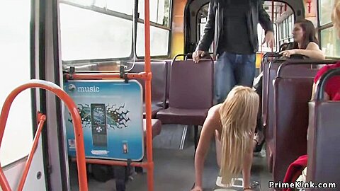 Stunning Blonde Fuck In Public Bus