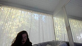 Stunning big boobs brunette model is gettin loud orgasm herself while fingering her pussy