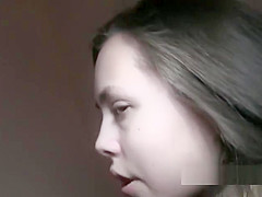 Stunning brunette fucks pov in public