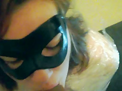 Sub Cindy saran wrapped giving a great blowjob