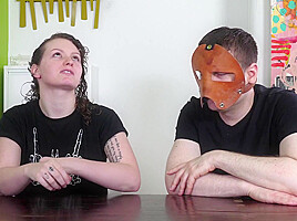 Sub teen 18+ gets fed hard cock in throatfuck session